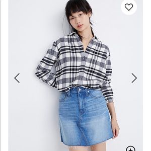 Madewell rigid a line denim skirt